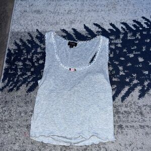 cute grey tank with rose detail